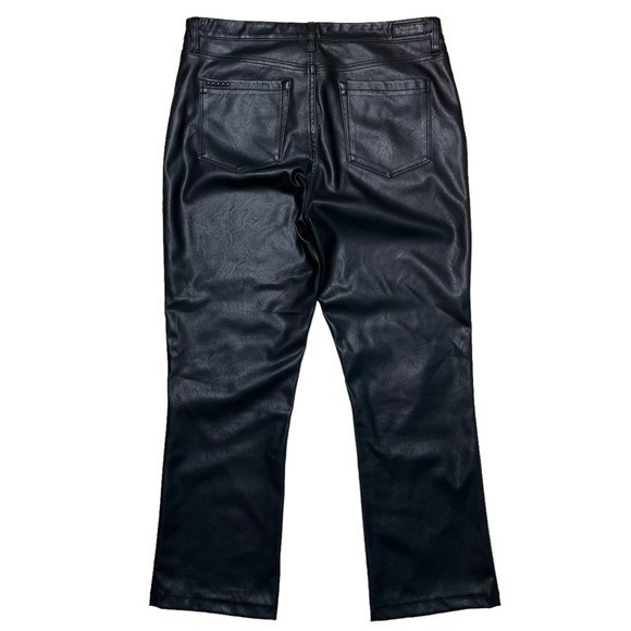 BLANK NYC The Varick Faux Leather Kick Flare Pants Black Size 31 - Picture 4 of 14